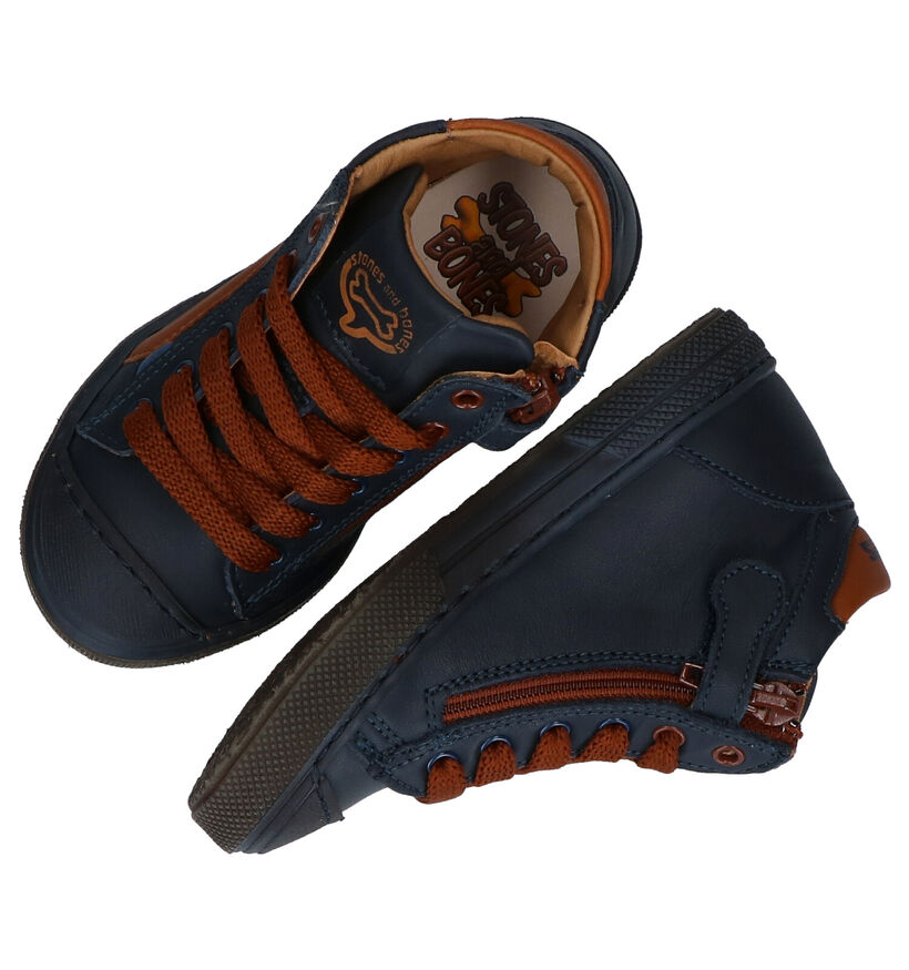 STONES and BONES Raspo Chaussures hautes en Bleu pour garçons (313873) - pour semelles orthopédiques