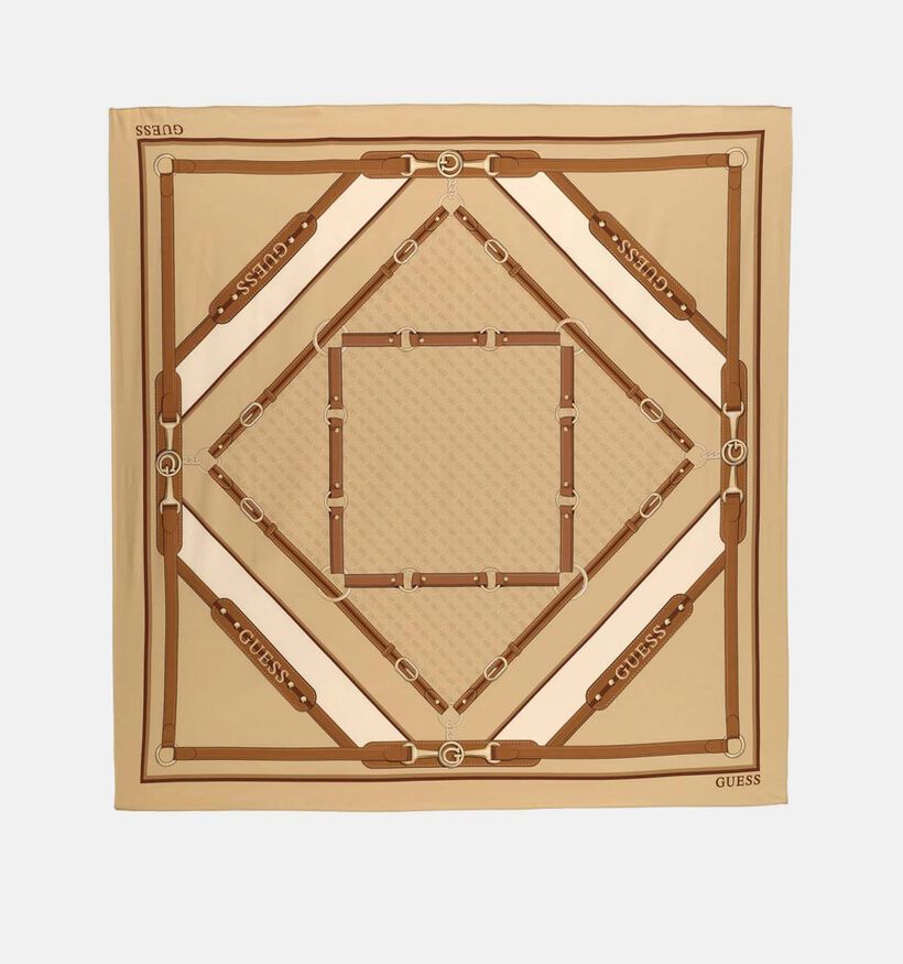 Guess 4G geprinte Kefiah Ch&acirc;le en Taupe pour femmes (381068)