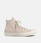 Converse Chuck Taylor All Star Leather Baskets montantes en Ecru pour femmes (359971) - pour semelles orthopédiques