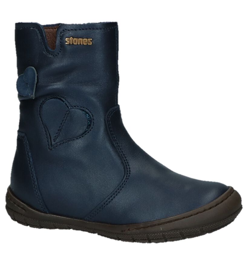 STONES and BONES Bottes basses en Bleu foncé en cuir (223388)