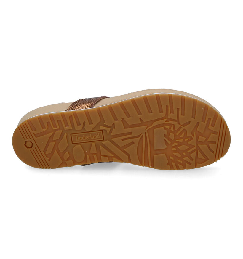 Timberland Malibu Waves Thong Sandales en Beige en cuir (303758)