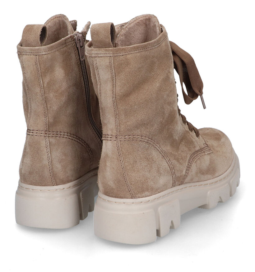 Gabor Best Fitting Taupe Veterboots voor dames (315313) - geschikt voor steunzolen