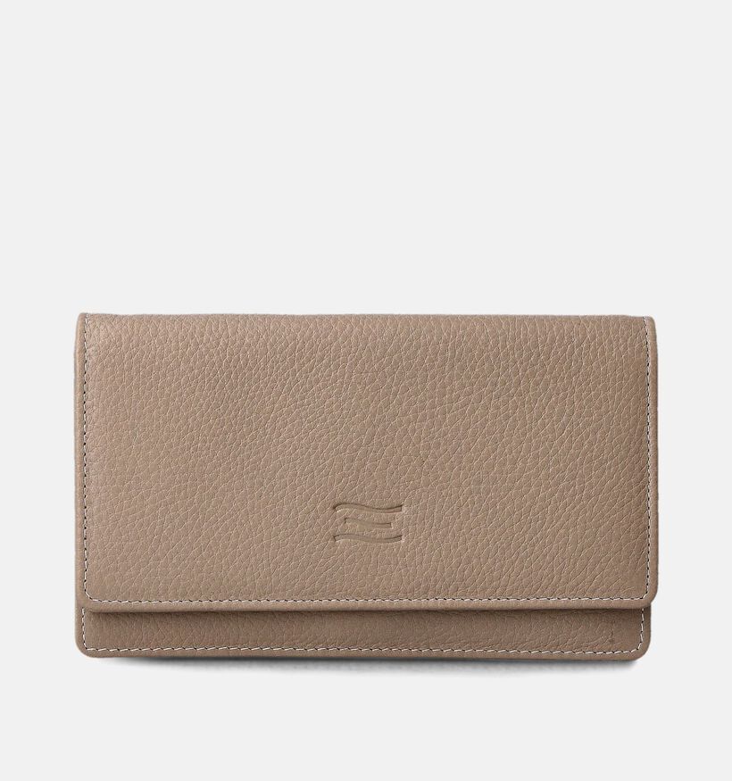 Crinkles Porte-monnaie à rabat en Taupe pour femmes (358089)