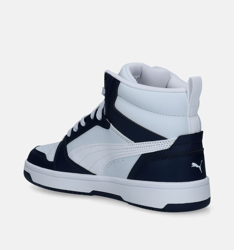 Puma Rebound v6 Baskets en Bleu pour filles, garçons (342853) - pour semelles orthopédiques