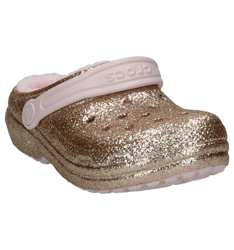 Crocs Classic Glitter Line Rose Gold Pantoffels in kunststof (255721)