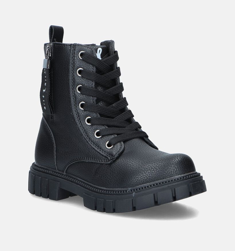 Milo & Mila Bottines robustes en Noir pour filles (346917)