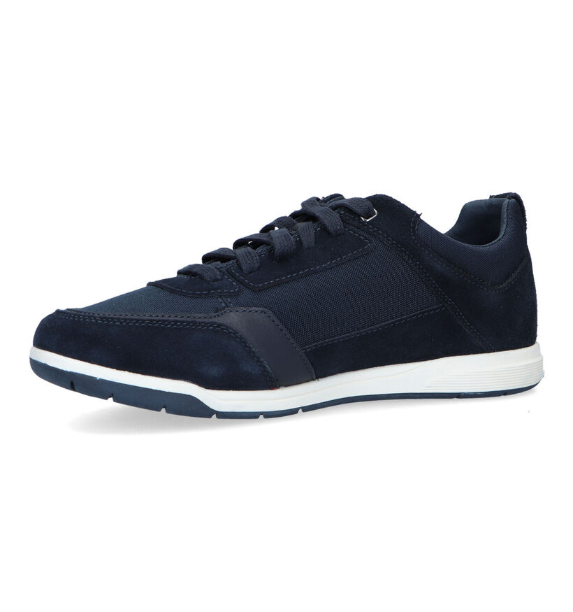 Geox Spherica Blauwe Veterschoenen in daim (326719)