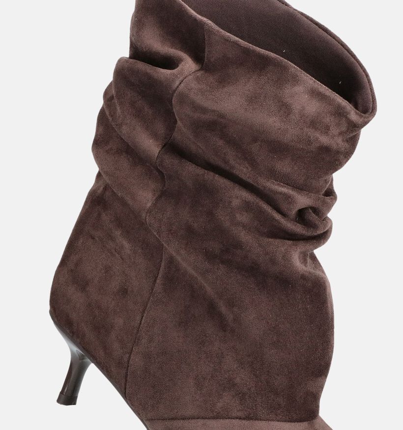 Posh by Poelman Donkerbruine Laarzen met Hak voor dames (380668)