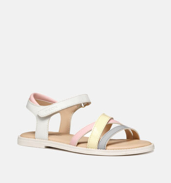 Geox Sandalen Wit/Rose gold/Zilver