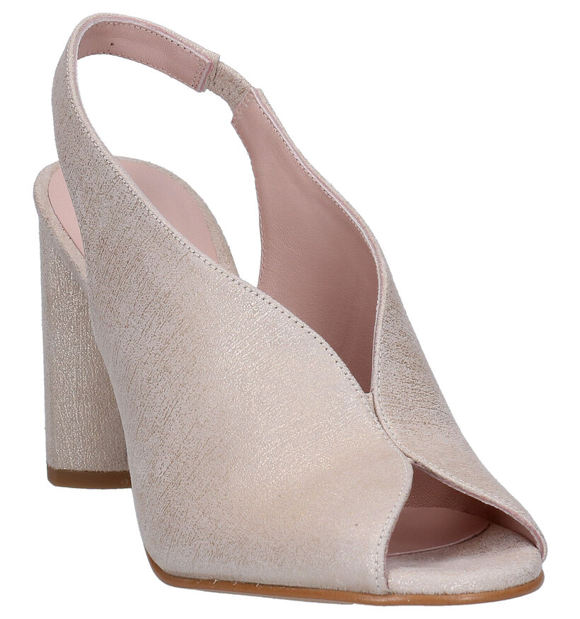 Segio Turri Gouden Sandalen in daim (273875)