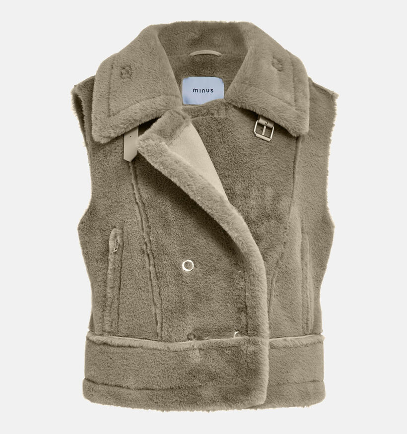 Minus Pat Beige Korte bodywarmer voor dames (348255)