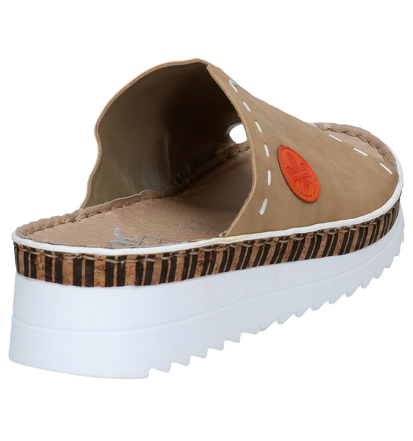 Rieker Nu-pieds compensées en Beige foncé pour femmes (287444)