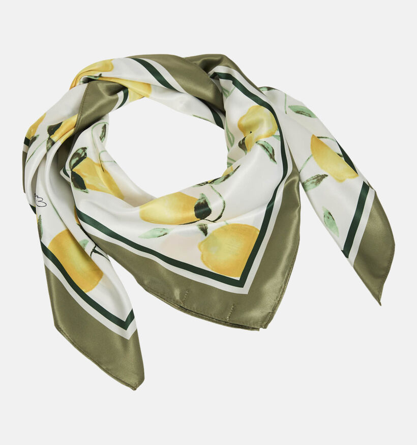 Vila x Loredana Scaffi Lemp Satin Witte/Groene Sjaal voor dames (375152)