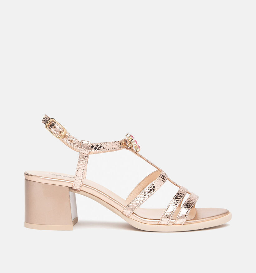 NeroGiardini Rose gold Sandalen met blokhak voor dames (355978)