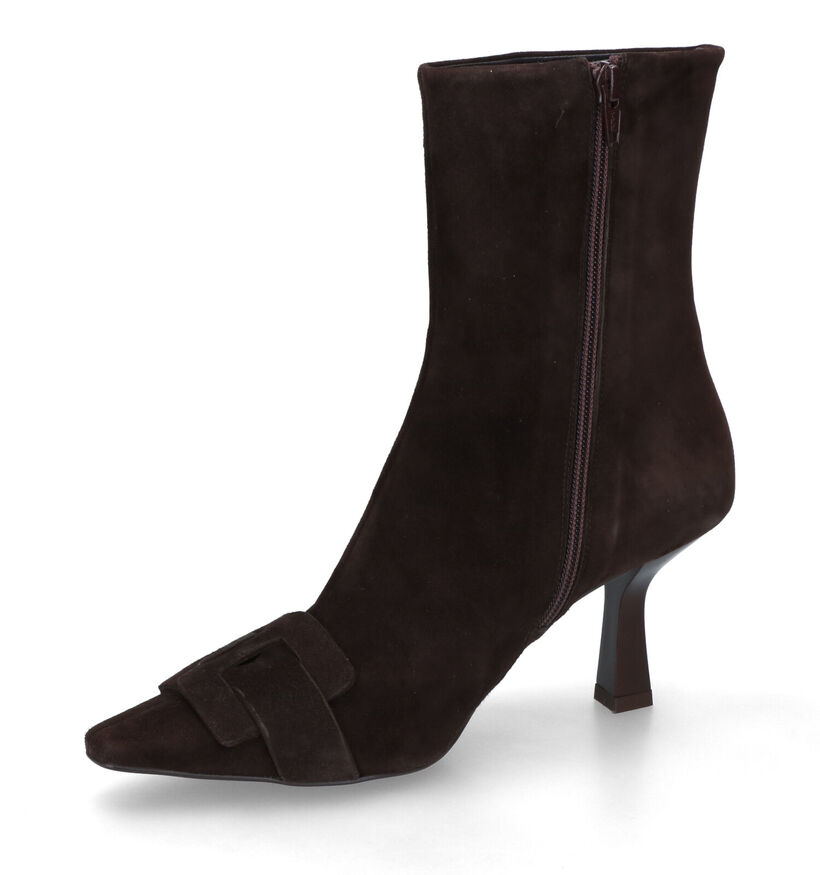 Zinda Bottines à talons en Brun foncé pour femmes (317219)