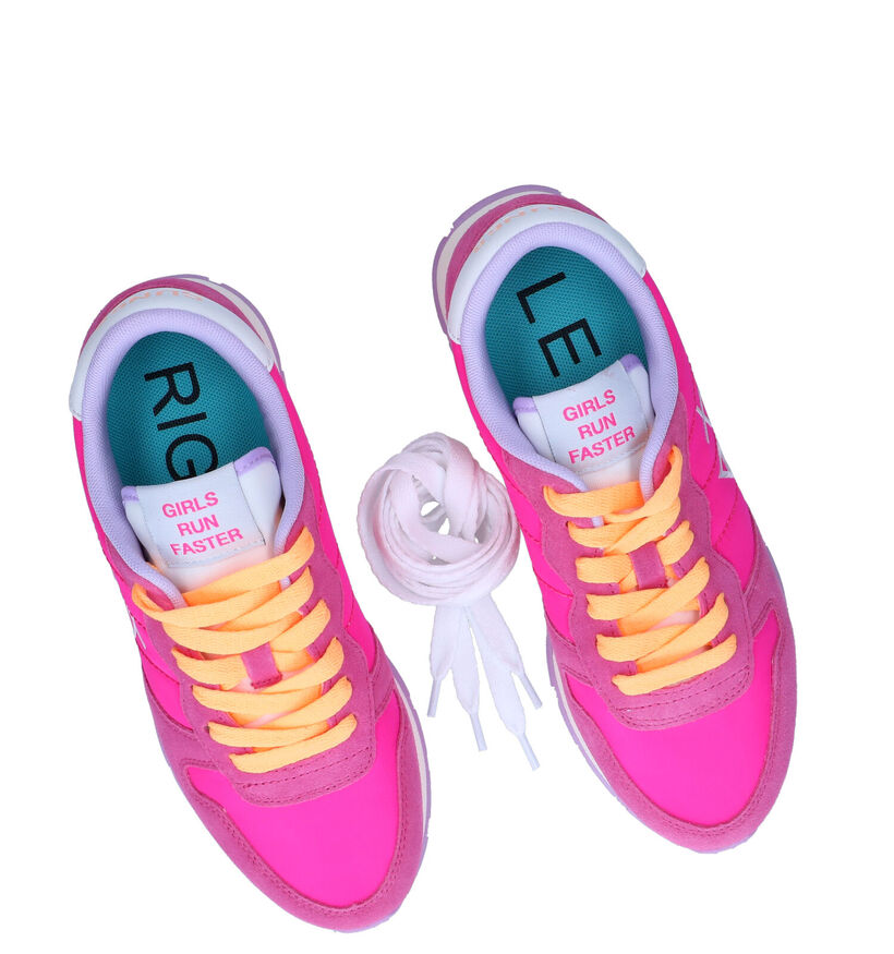 Sun 68 Ally Solid Nylon Fuchsia Sneakers in nubuck (304668)