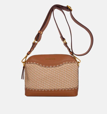 Laurent David Crossbody tassen Wit/Cognac