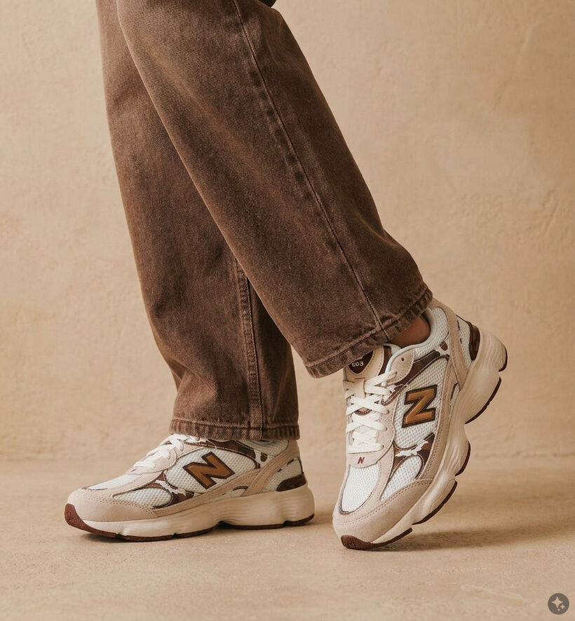 New Balance 603 Witte/Beige Sneakers Cow Print Detail voor dames (377223) - geschikt voor steunzolen
