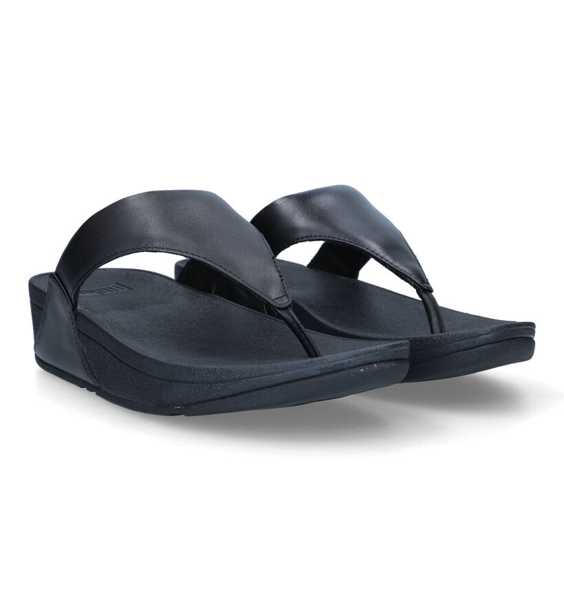 FitFlop Lulu Leather Toepost Witte Teenslippers in leer (320463)