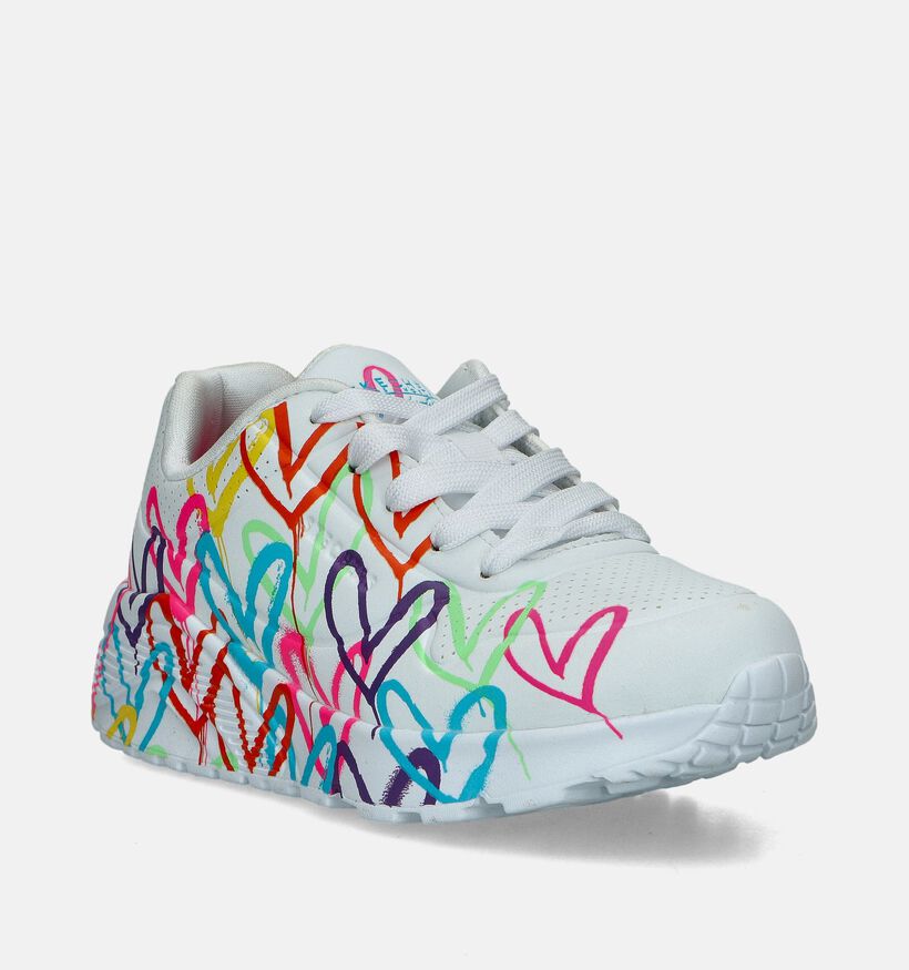 Skechers X Jgoldcrown Uno Lite Witte Sneakers voor meisjes (350338) - geschikt voor steunzolen
