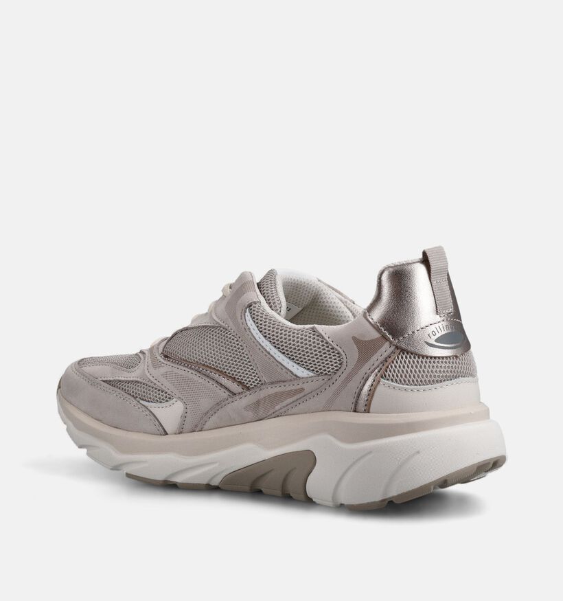 Gabor Rollingsoft Taupe Veterschoenen voor dames (369515) - geschikt voor steunzolen