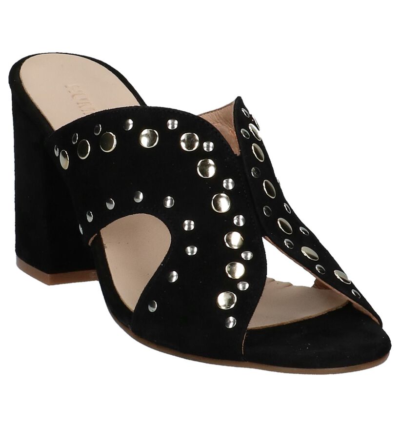 Humat Mona Tachas Zwarte Muiltjes in nubuck (221380)