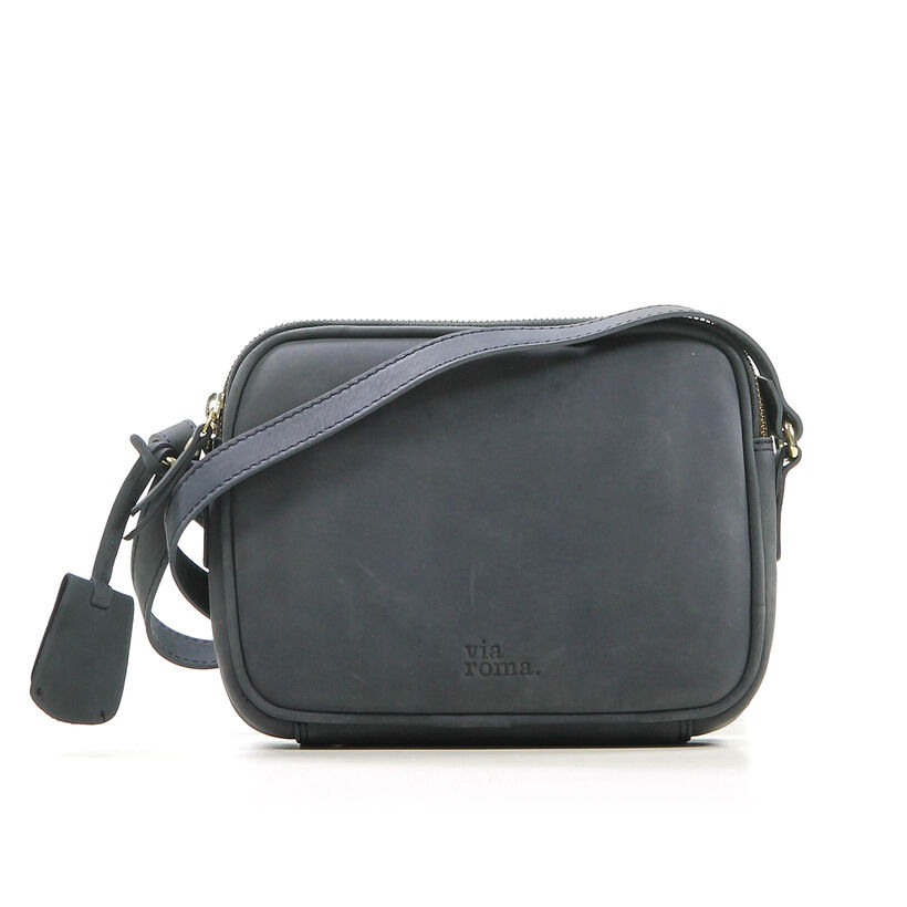 Donkerblauwe Crossbody Via Roma in daim (200178)