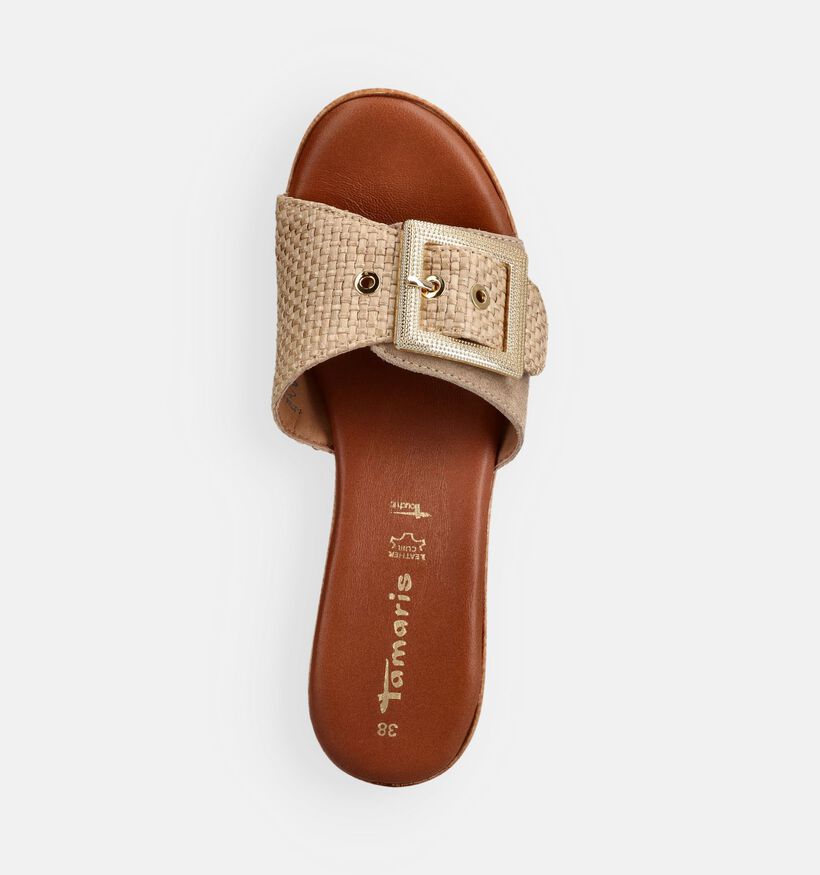 Tamaris Beige Slippers met Blokhak voor dames (373607)