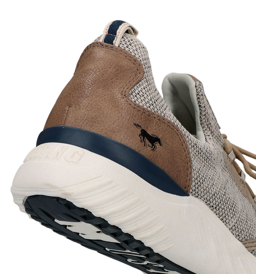 Mustang Beige Sneakers voor heren (320138) - geschikt voor steunzolen