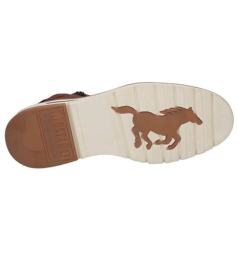 Mustang Cognac Hoge Schoenen in kunstleer (298241)