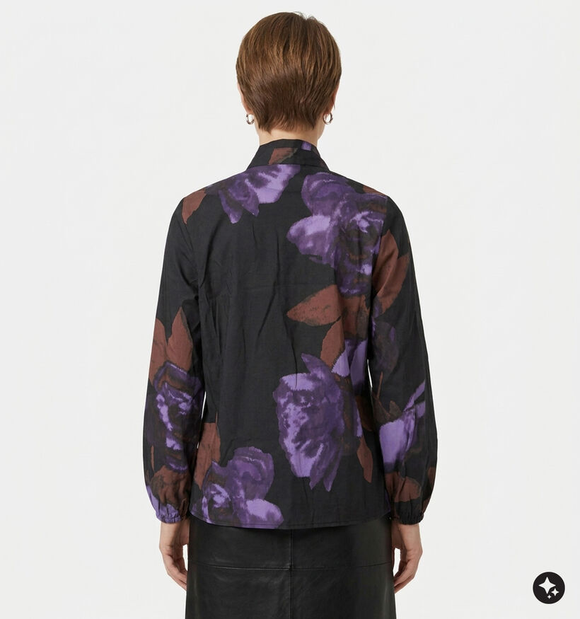 Vero Moda Lia Bow Blouse en Noir/Violet pour femmes (379675)