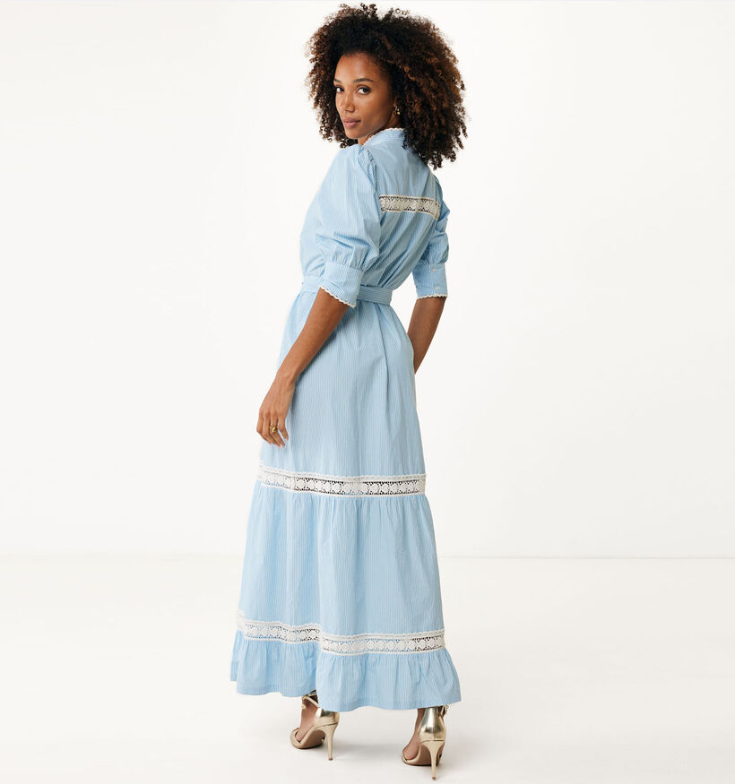Mexx Blauwe Lange jurk met kant voor dames (353230)