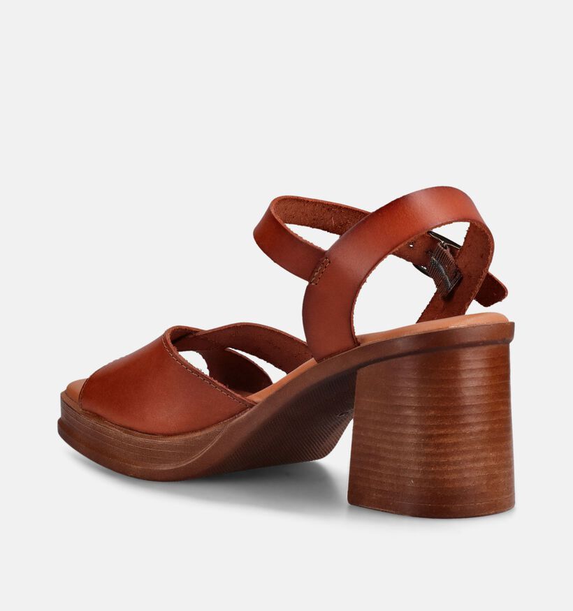 Hee Cognac Sandalen met hak voor dames (372534)