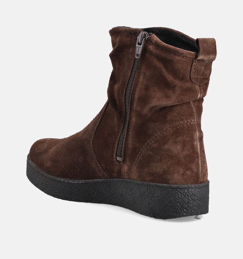Solemade Bruine Platte Enkellaarzen voor dames (364112) - geschikt voor steunzolen