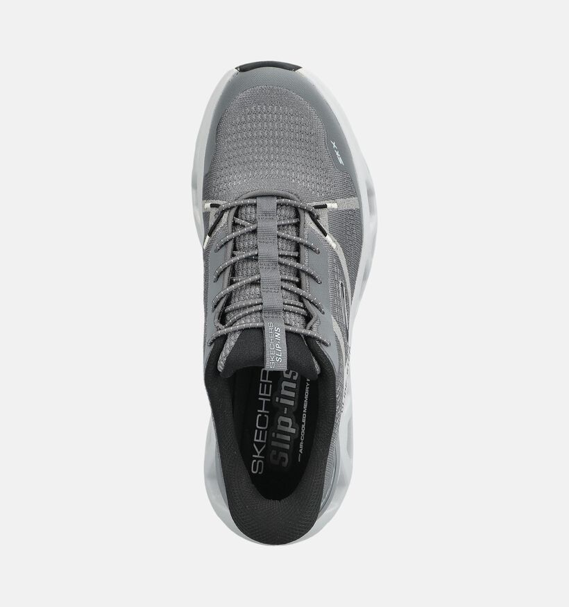 Skechers Glide Step Altus Aphtur Baskets en Gris fonc&eacute; pour hommes (376902) - pour semelles orthop&eacute;diques