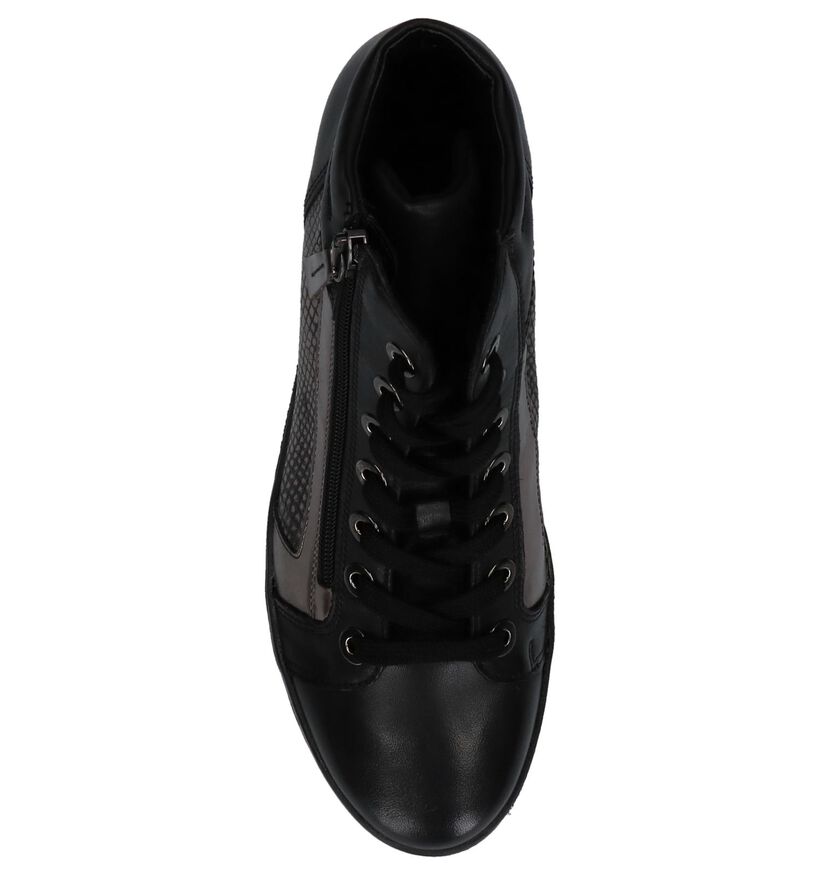 Gabor Comfort Zwarte Sneakers met Sleehak in leer (233940)