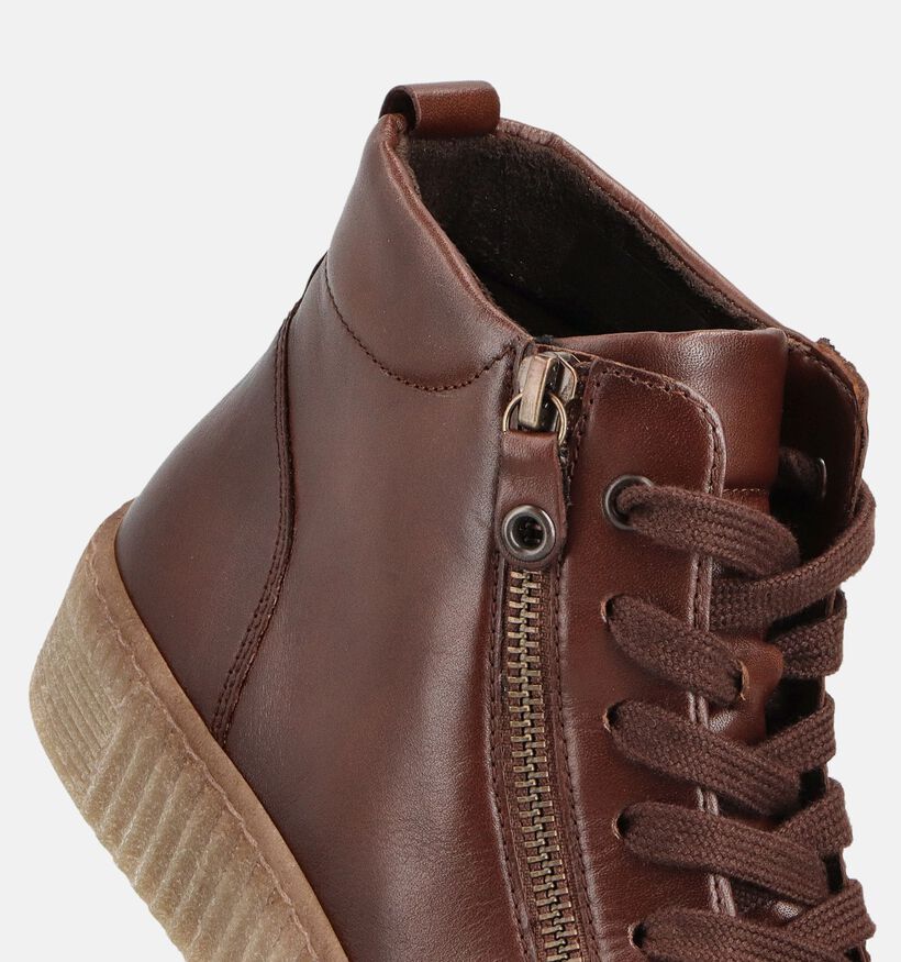 Gabor Cognac Hoge Sneakers voor dames (363113) - geschikt voor steunzolen