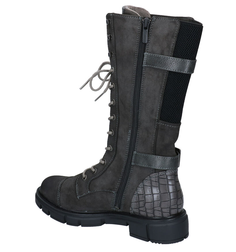 Mustang Bottes basses en Gris foncé en simili cuir (280949)