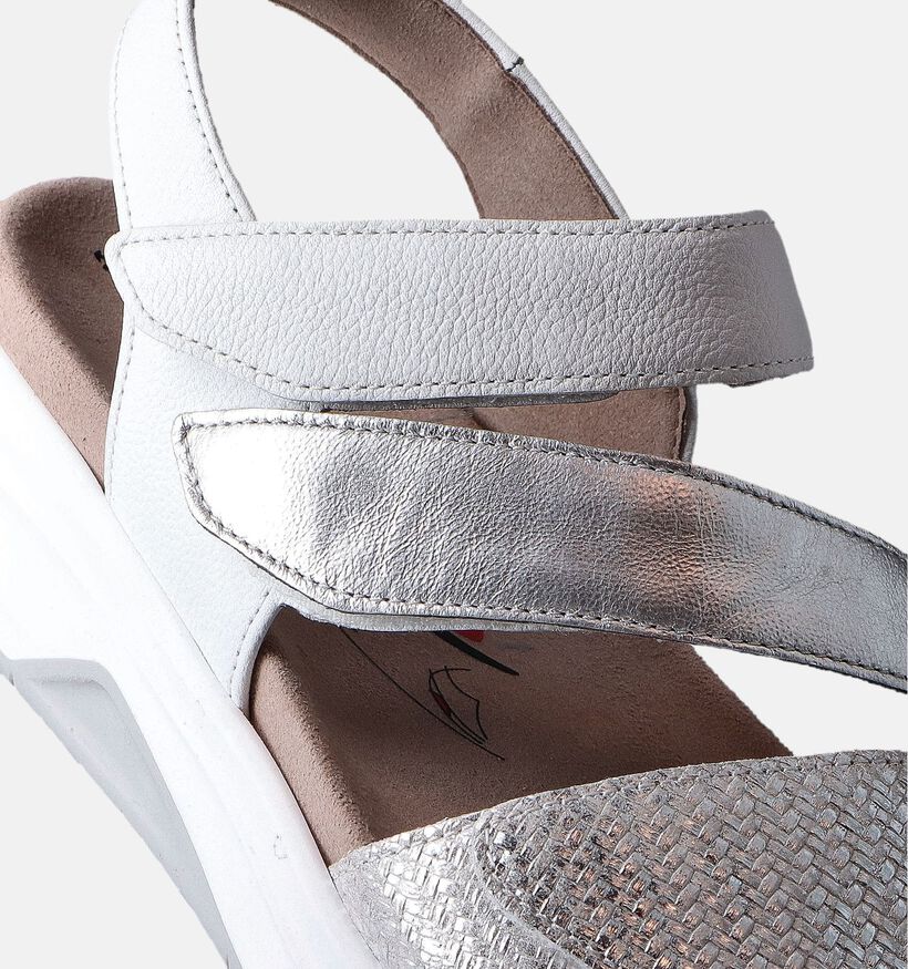 Gabor Rollingsoft Sandales pour semelles orthopédiques en Argent pour femmes (355046) - pour semelles orthopédiques