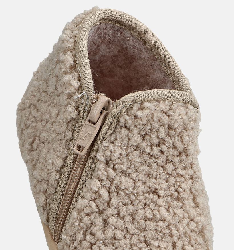 Milo & Mila Beige Teddy Pantoffels voor meisjes, jongens (364856) - geschikt voor steunzolen