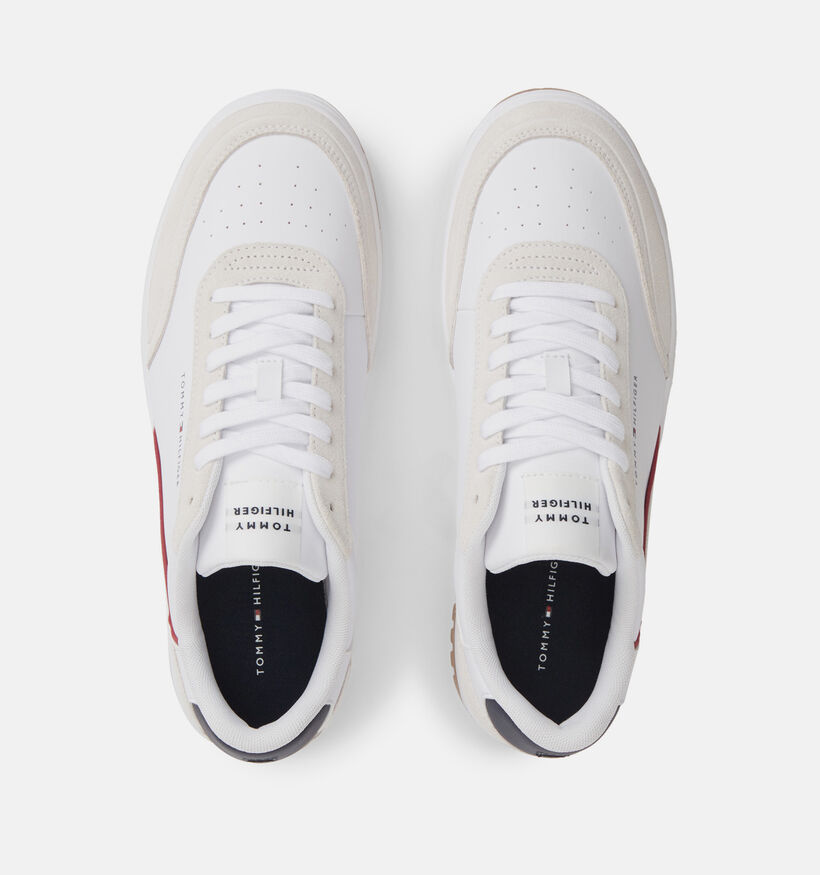 Tommy Hilfiger Basket Core Chaussures &agrave; lacets en Blanc pour hommes (374911) - pour semelles orthop&eacute;diques