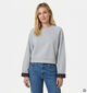 Vila Reon Checked Fold Up Grijze Sweater met Mouwdetail voor dames (382043)