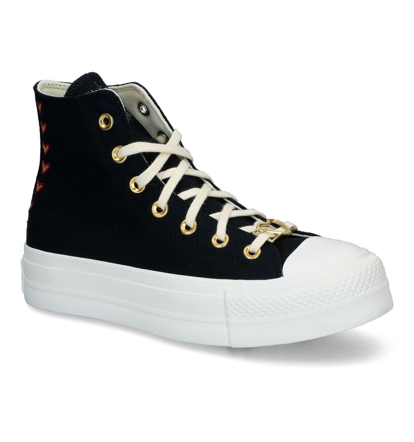 Convers Chuck Taylor All Star Lift Baskets en Noir pour femmes (320403)