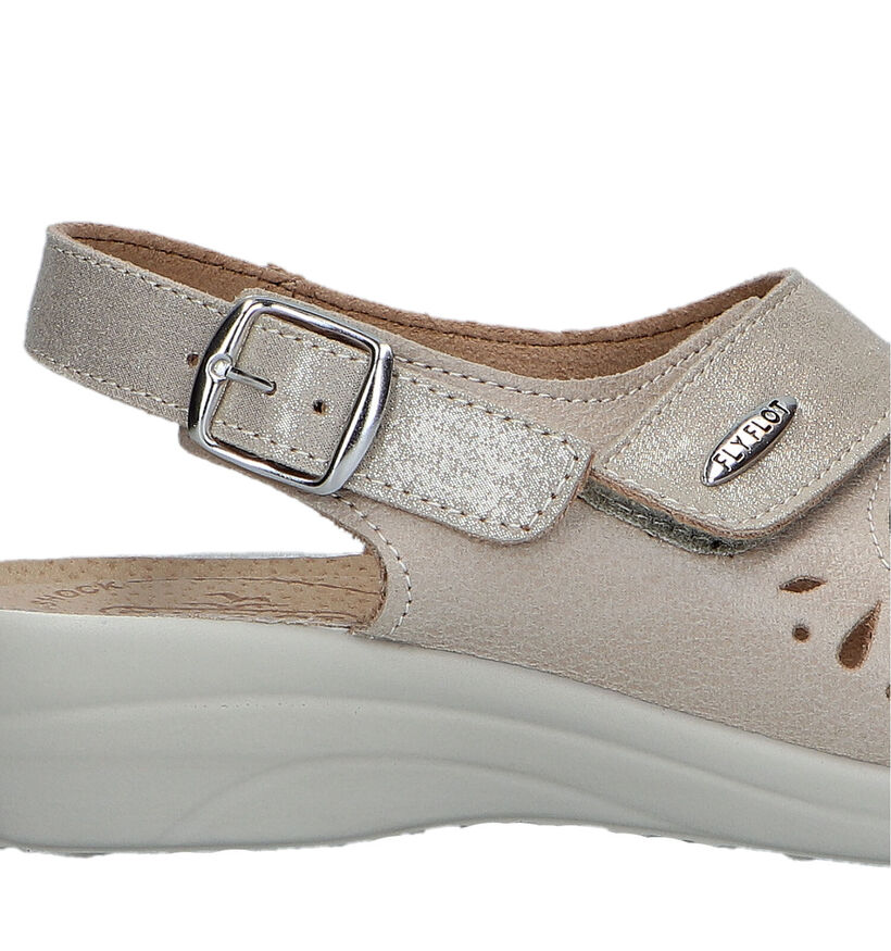 Fly Flot Sandales compens&eacute;es en Beige pour femmes (324540)