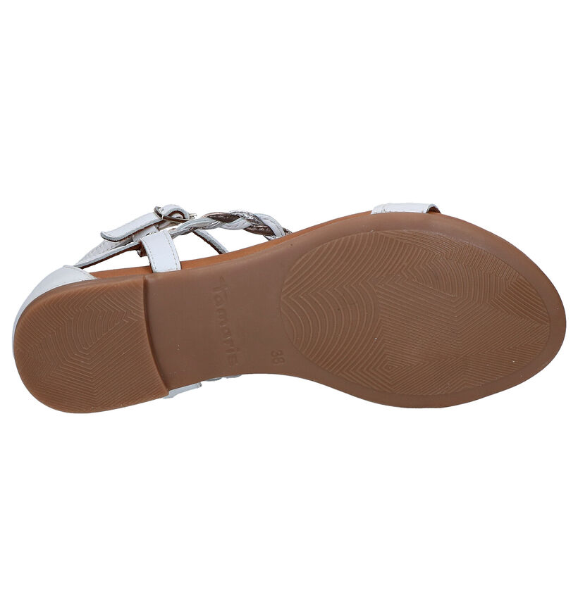 Tamaris Sandales plates en Blanc en cuir (270223)