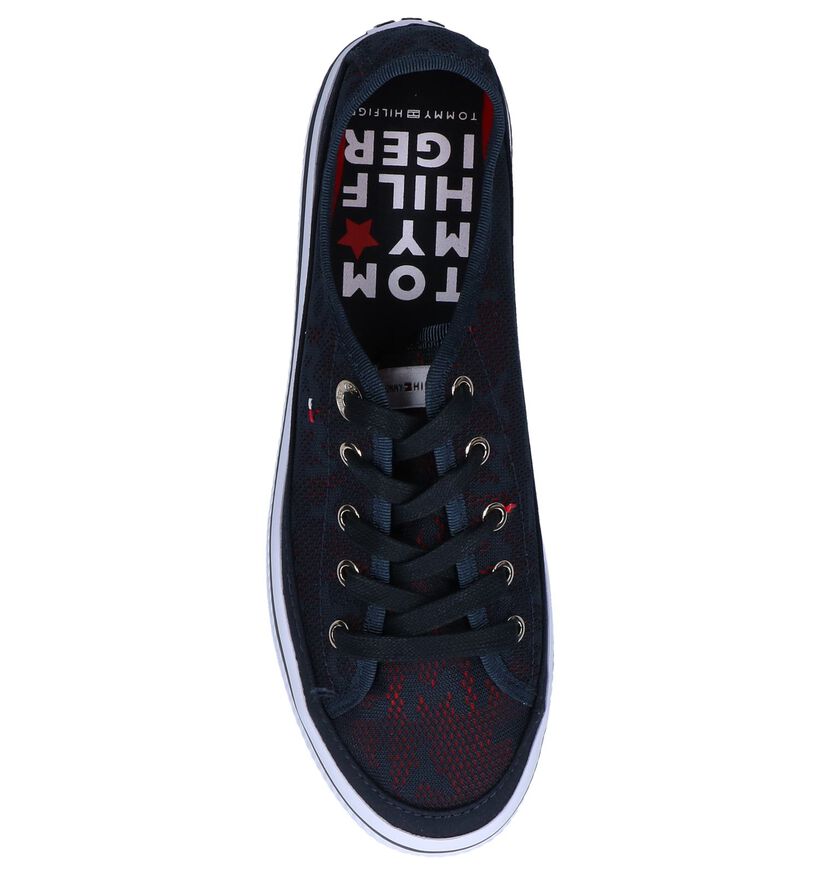 Blauwe Sneakers Tommy Hilfiger Tommy Jacquard Flatform in stof (241824)