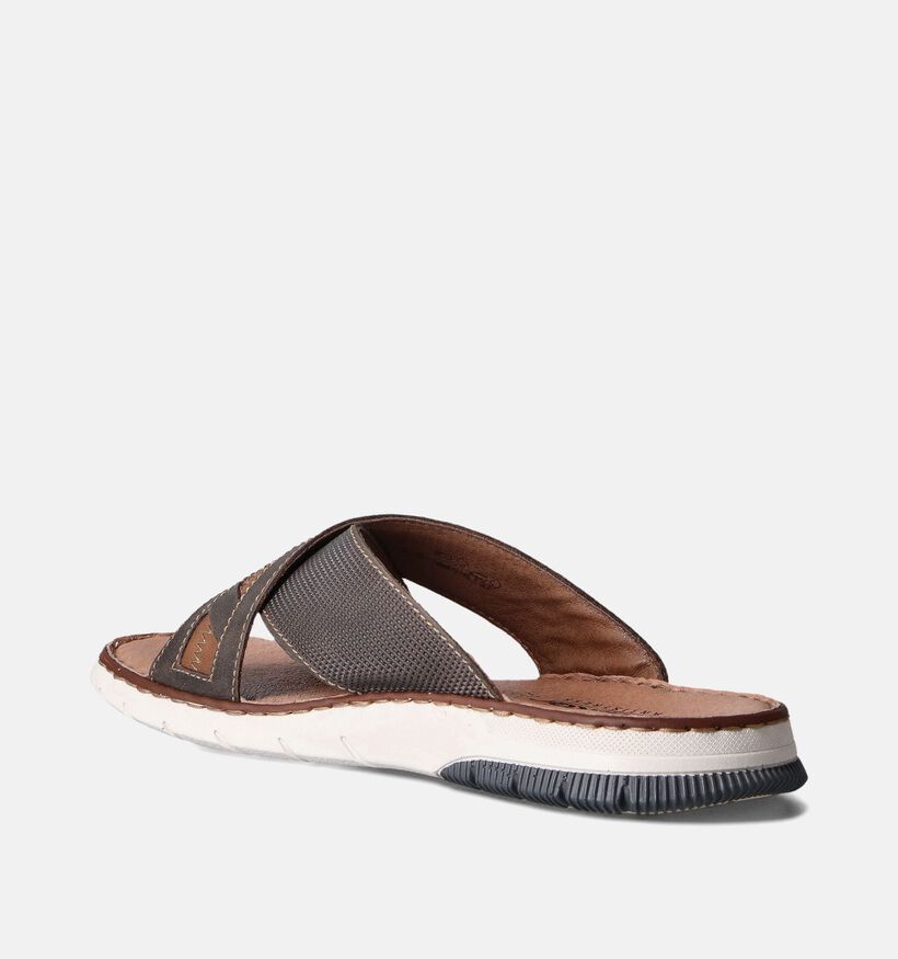 Rieker Nu-pieds casual en Brun foncé pour hommes (354827)