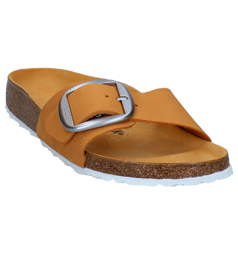 Birkenstock Madrid Big Buckle Zwarte Slippers in nubuck (322776)
