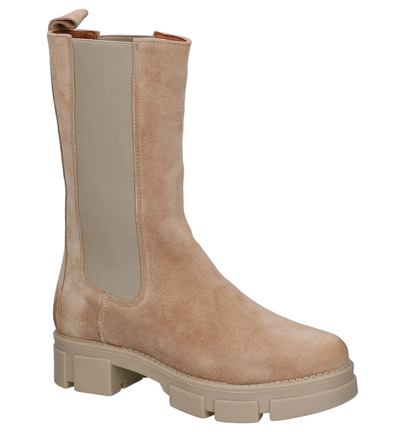 Shoecolate Beige Chelsea Boots in daim (295593)