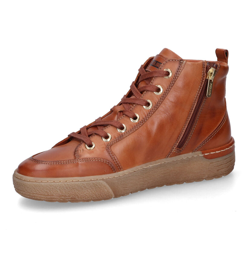 Pikolinos Vitoria Cognac Hoge Sneakers in leer (315922)